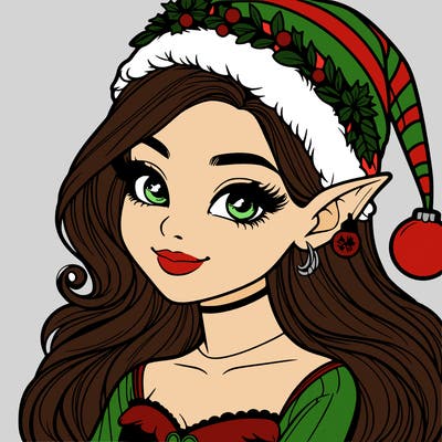 christmas girl elf realistic