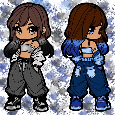 girl in crop top and baggy pants