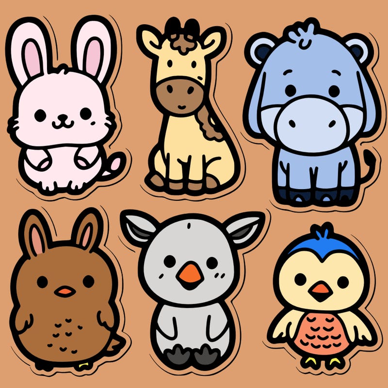 cute animal stickers