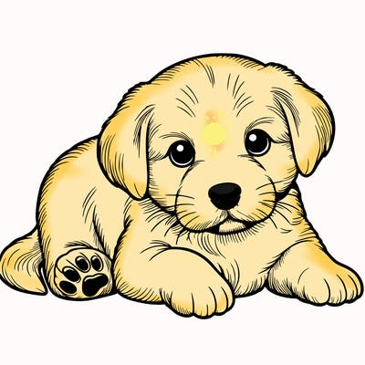 a cute realistic puppy