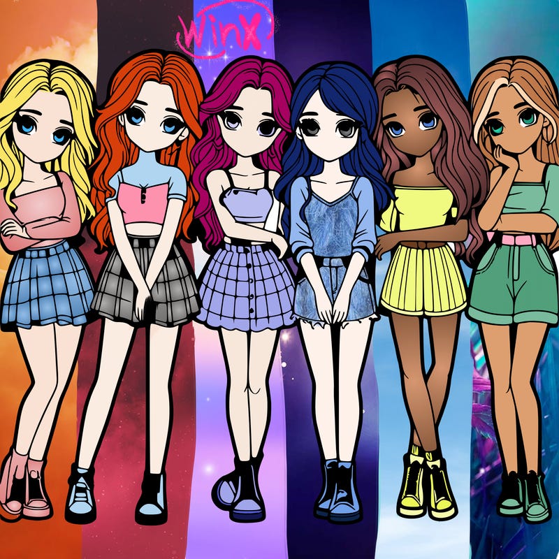 a group of girls realistic