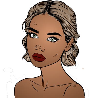 a fashion model with skin marks on her face realistic