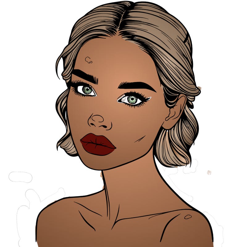 a fashion model with skin marks on her face realistic