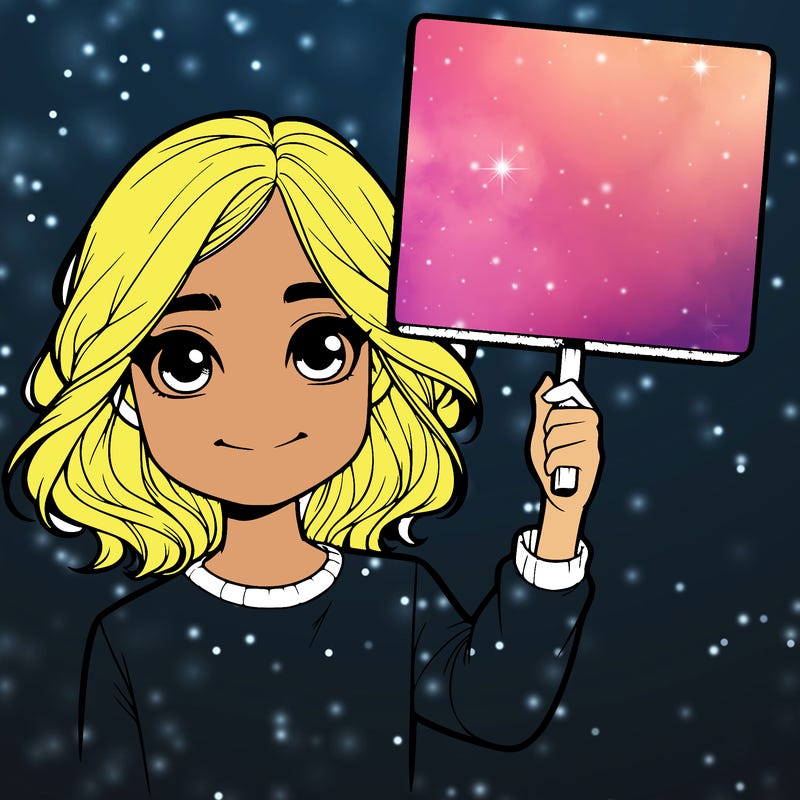 realistic girl holding up a sign