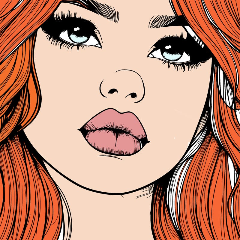 really realistic girl with lips