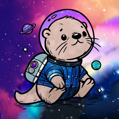 otter in a space suit