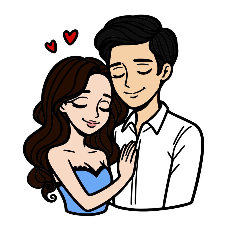 man and woman in love