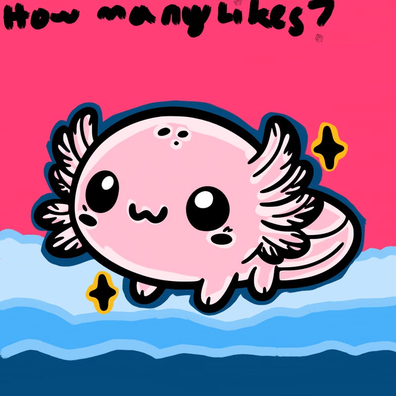 cute easy baby axolotl