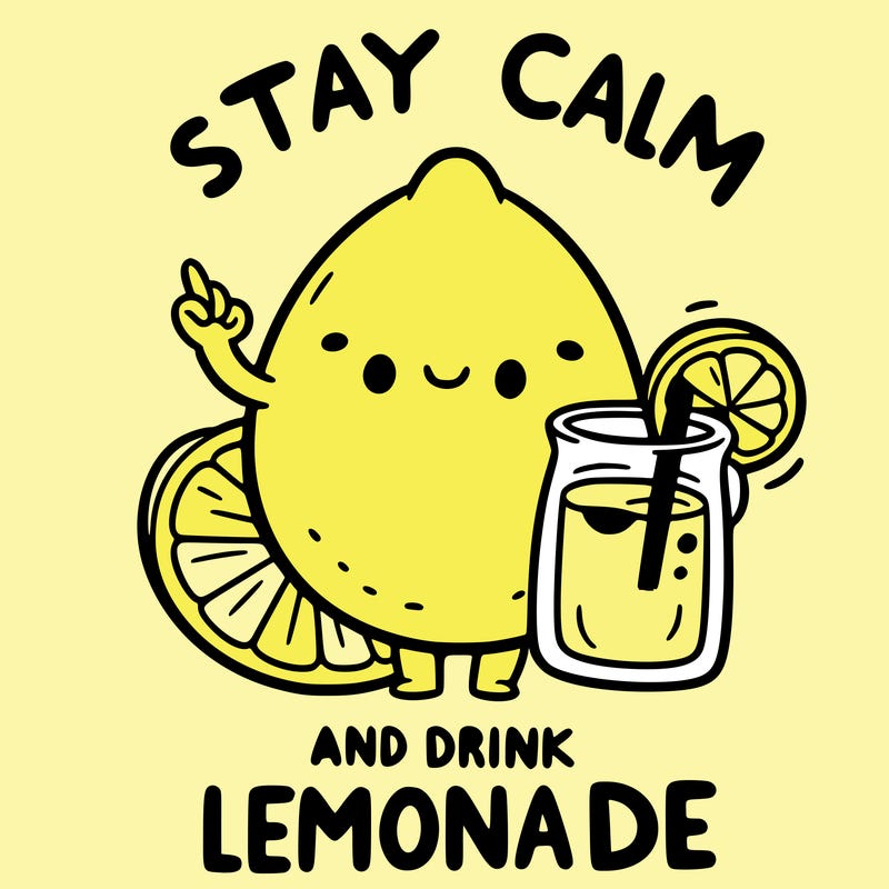 stay calm and drink lemonade