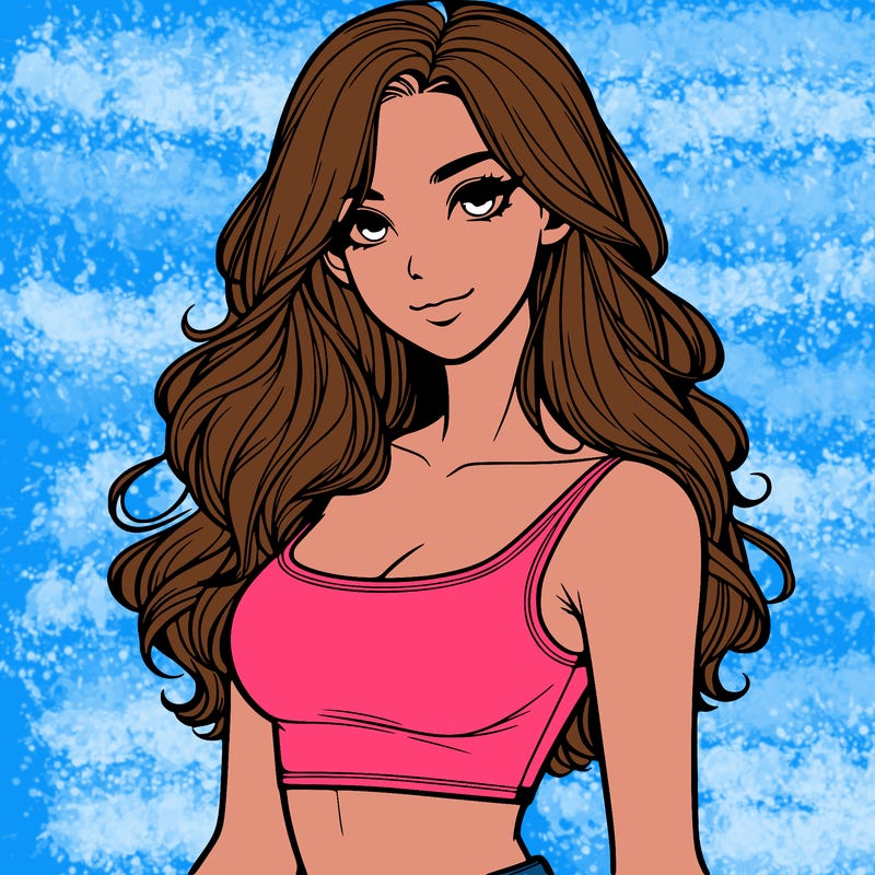 realistic girl with crop top