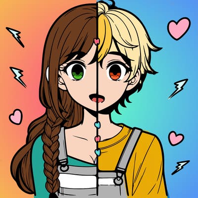 realistic girl boy split