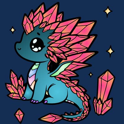 little cute crystal dragon