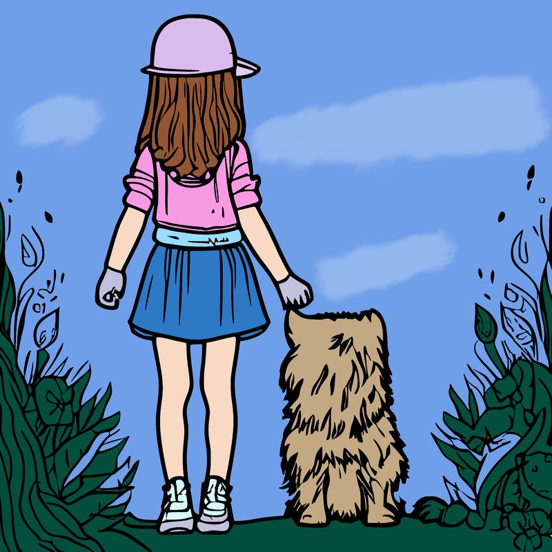 girl with a dog