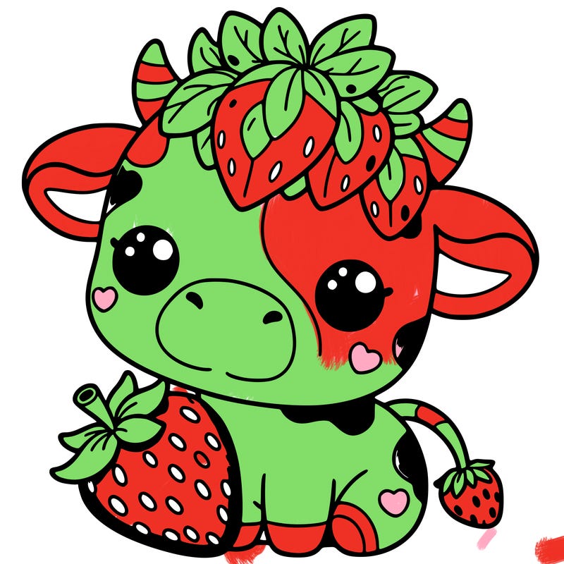 cute strawberry cow