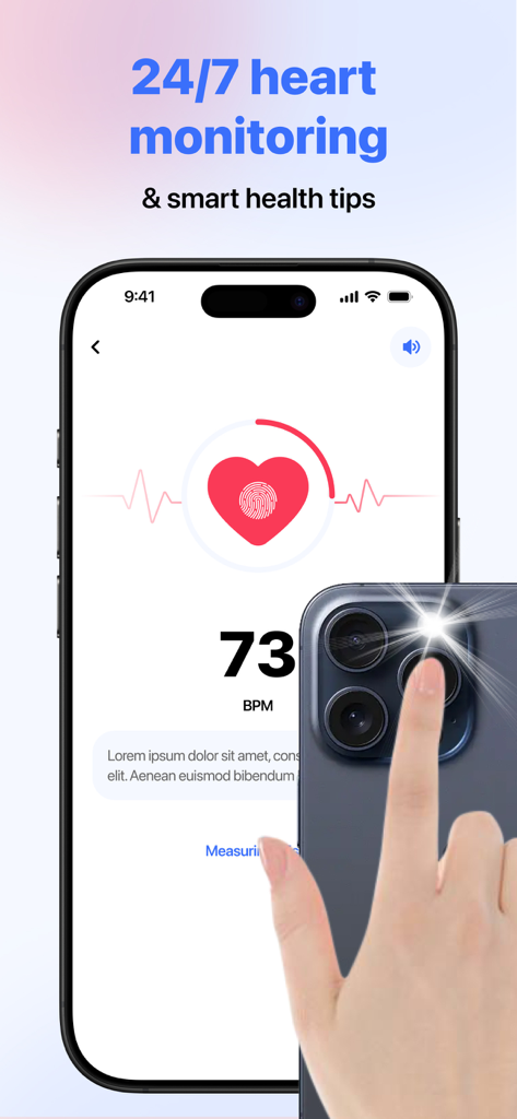 CardiaLink-Heart rate&Health - Interface de l'application CardiaLink pour la surveillance du rythme cardiaque sur iPhone