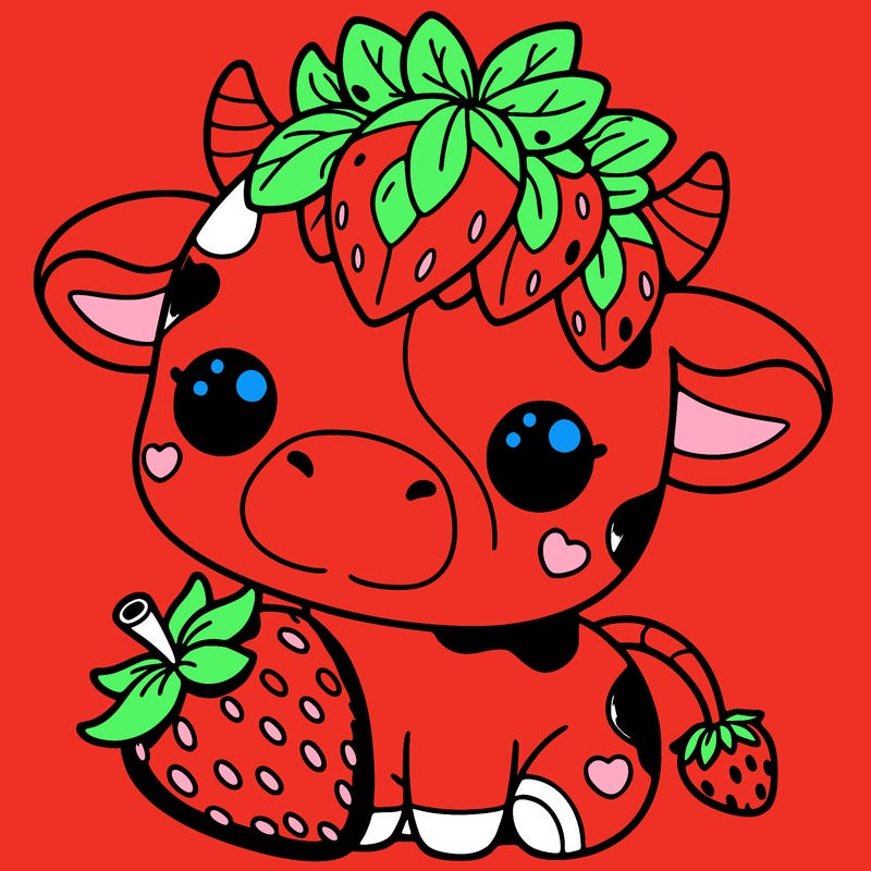 cute strawberry cow