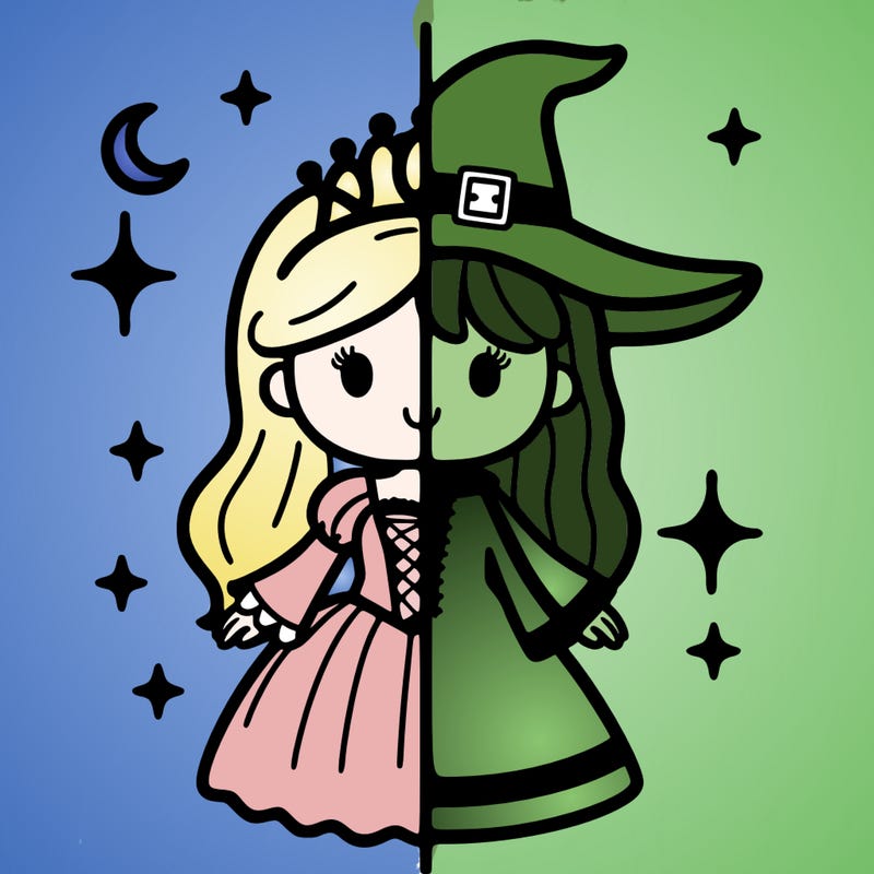 split princess and witch
