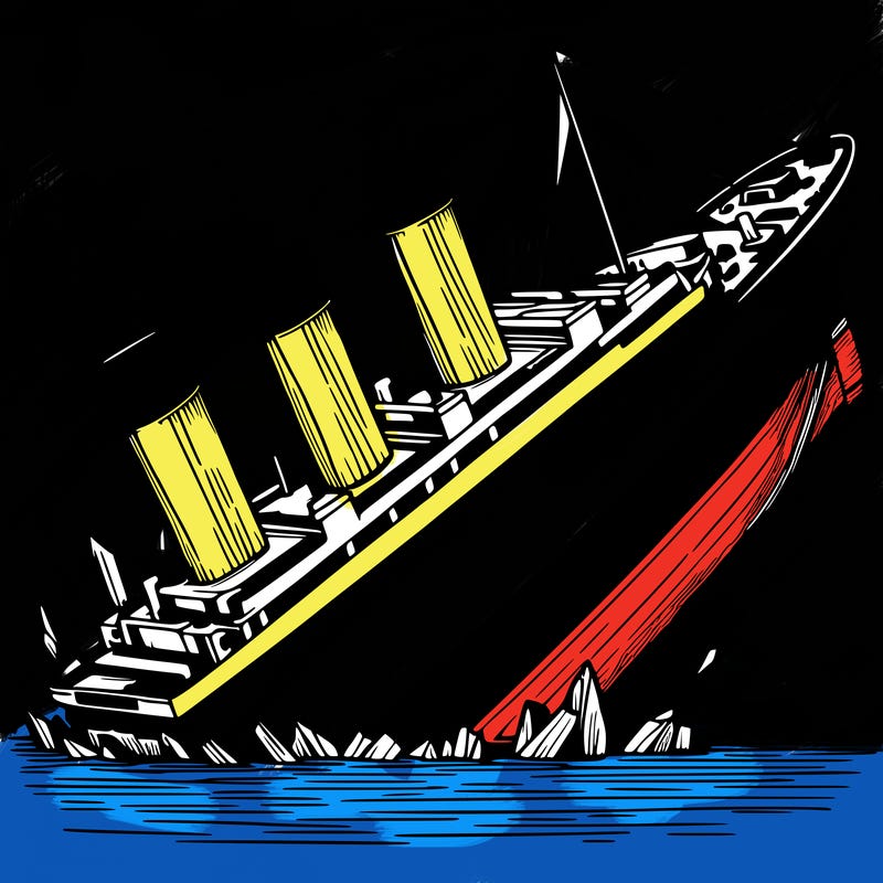 titanic breaking inhalf