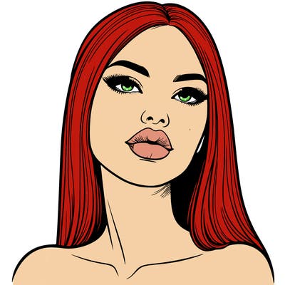 realistic woman with full lips