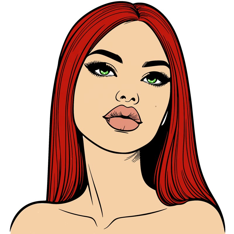 realistic woman with full lips