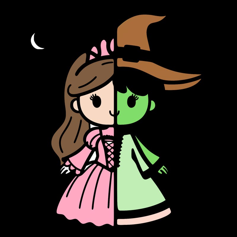 split princess and witch