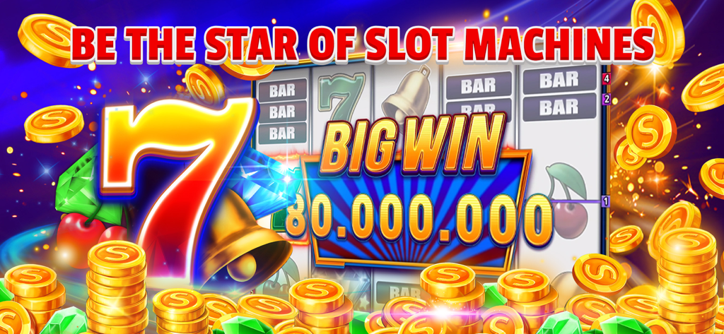 El juego de casino Slot.com mostrando un gran premio de 80 millones de monedas con el 7 de la suerte y campanas doradas