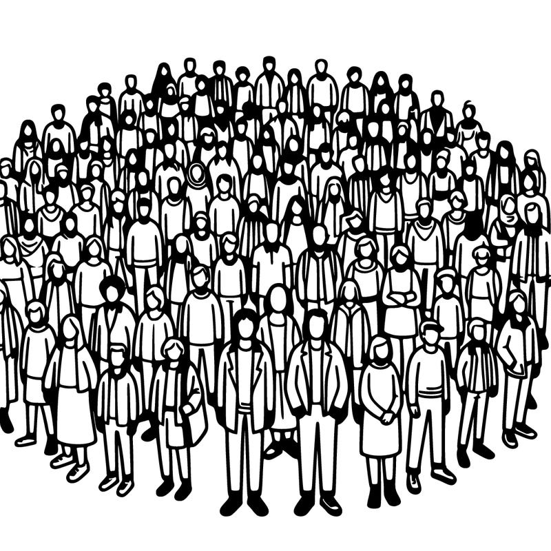 people in a big group