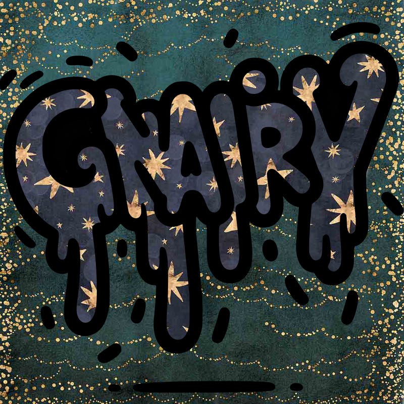 a word that has gnarly on it dripping