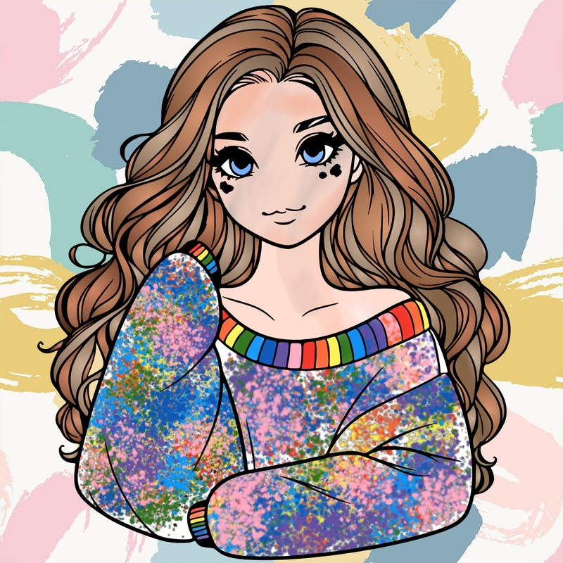 a beautiful girl in a big sweatshirt