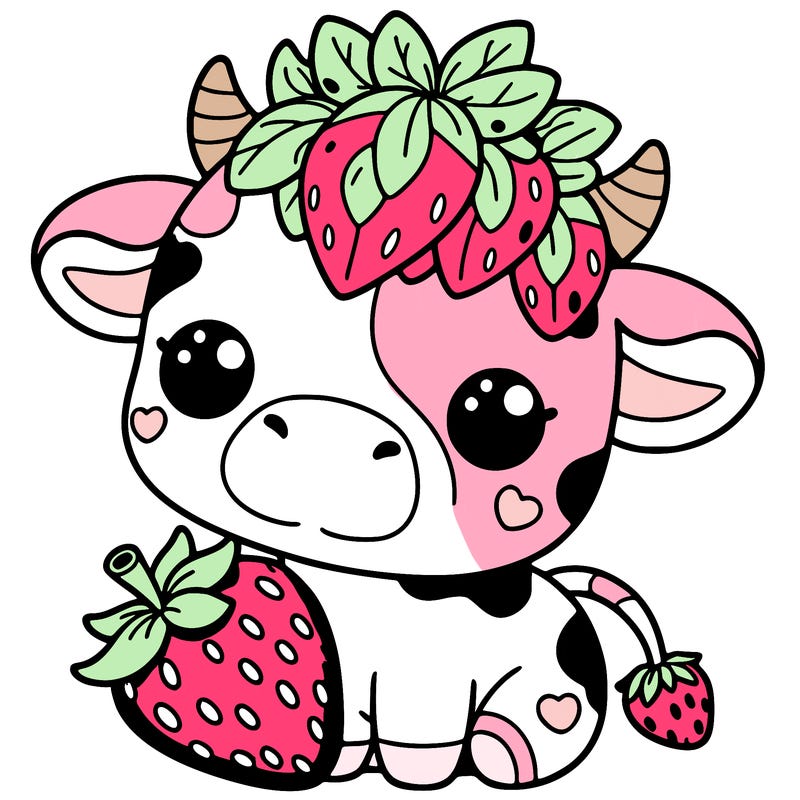 cute strawberry cow