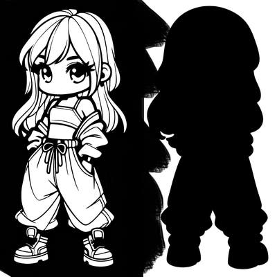 girl in crop top and baggy pants