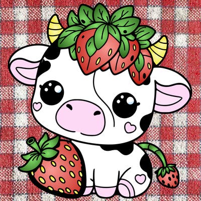 cute strawberry cow