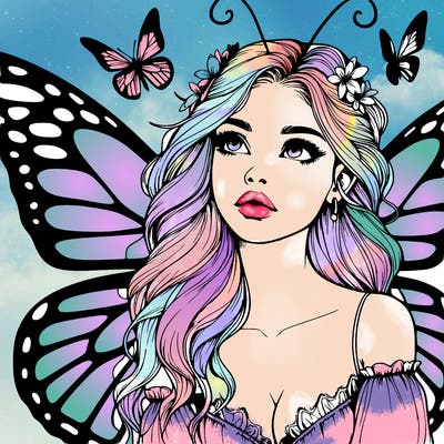 butterfly fairy realistic girl