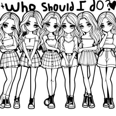 a group of girls realistic