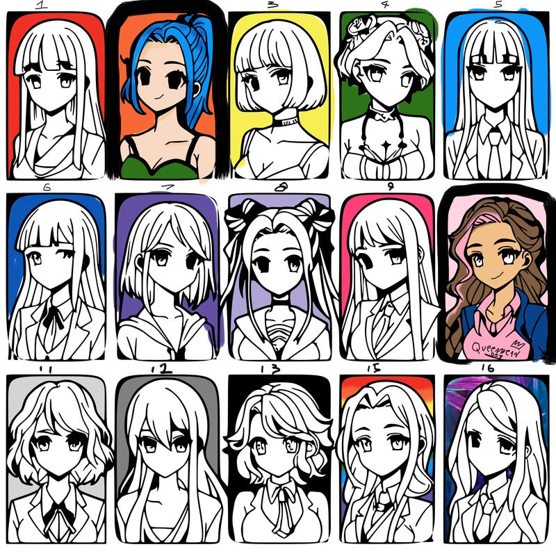 girls that look diffrent anime