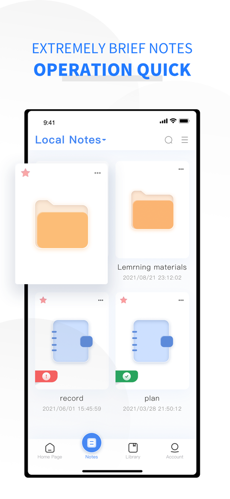 BOOX Assistant - Smartphone interface of the BOOX Assistant app displaying organized local notes folders and synchronized documents.