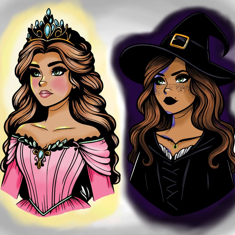 princess and witch realistic