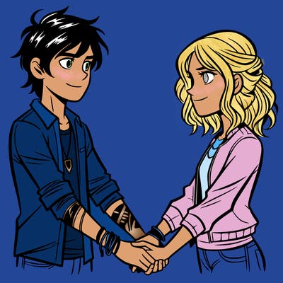 nico di angelo and will solace holding hands