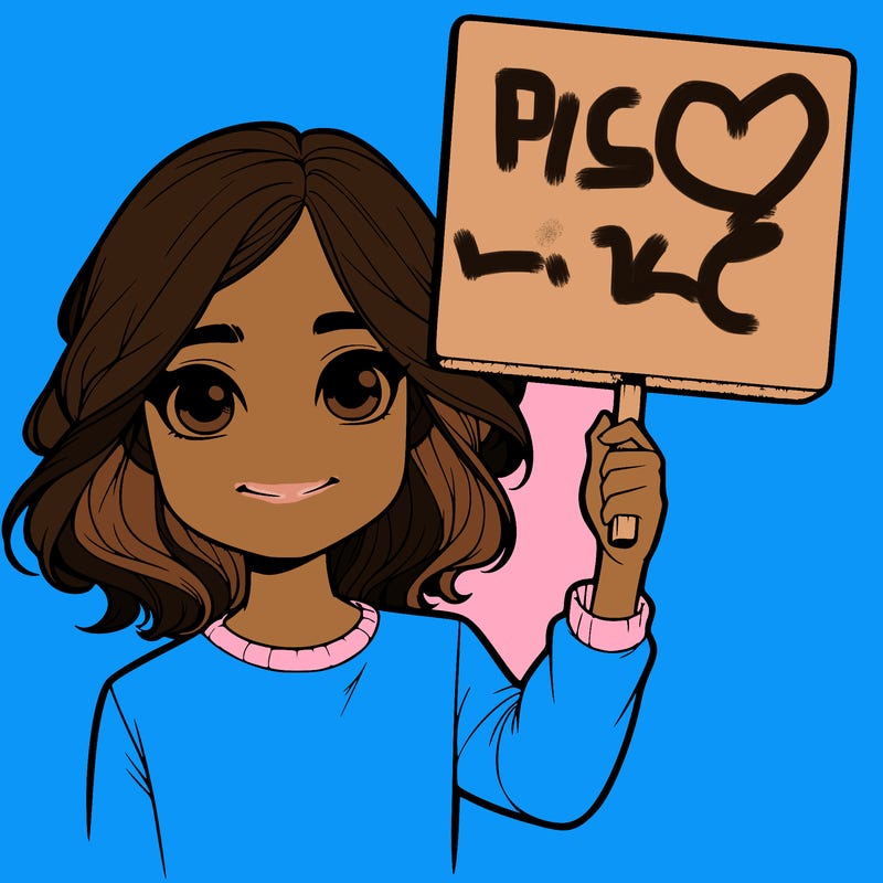 realistic girl holding up a sign