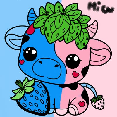 cute strawberry cow