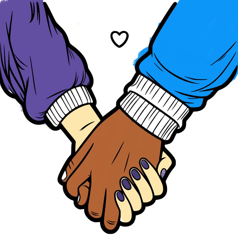 two holding hand one girl hand and one boy hand