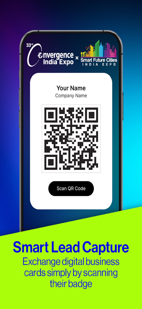 EI Expo - Smart lead capture feature for digital business card exchange via QR code scanning
