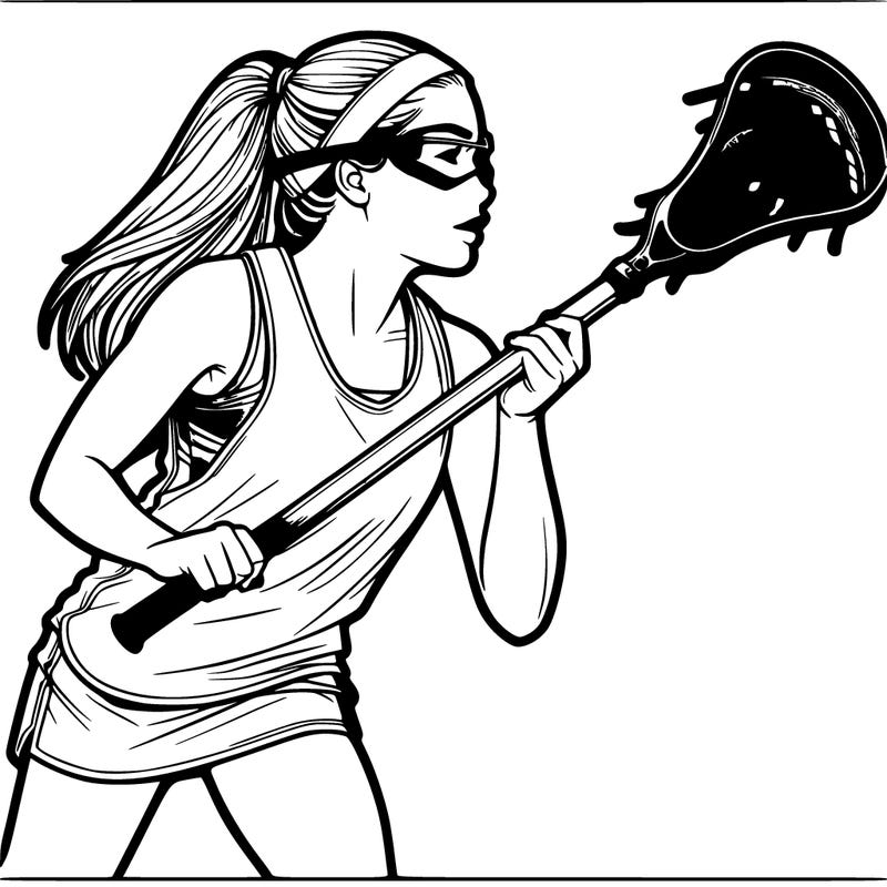realistic young woman lacrosse player