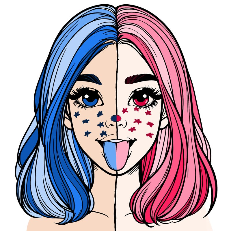 realistic girl with her tongue out