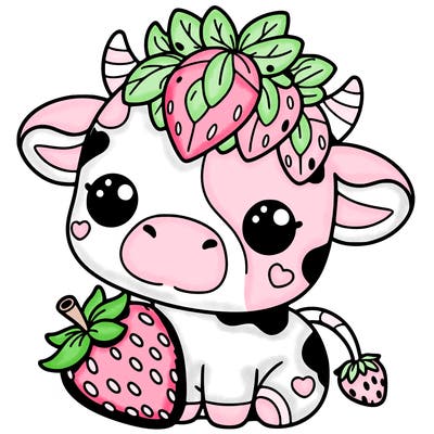 cute strawberry cow