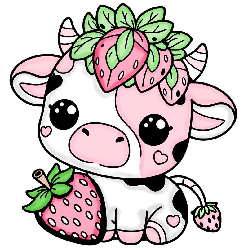 cute strawberry cow