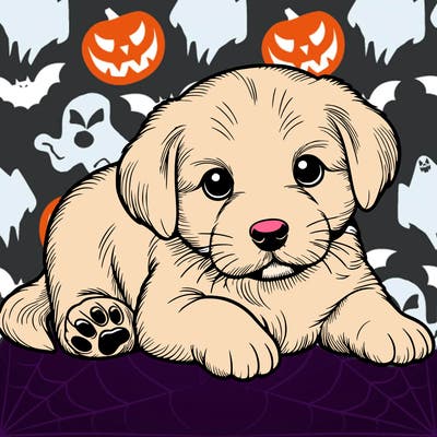 a cute realistic puppy
