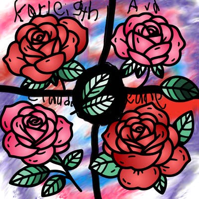 cute four pieces roses