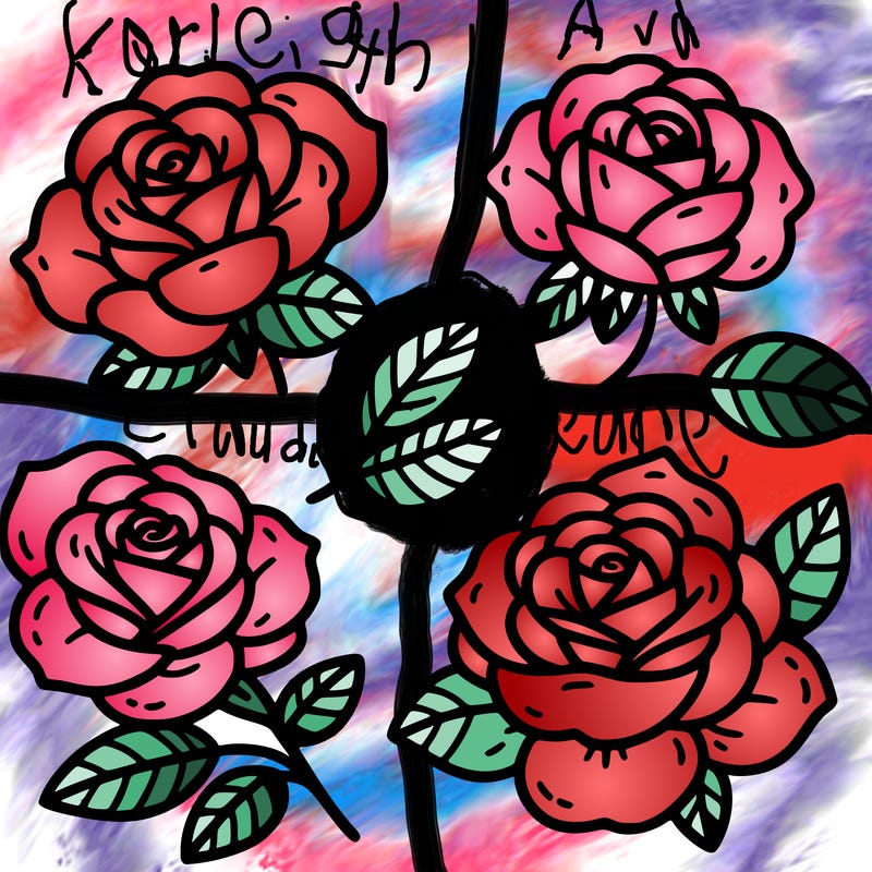 cute four pieces roses