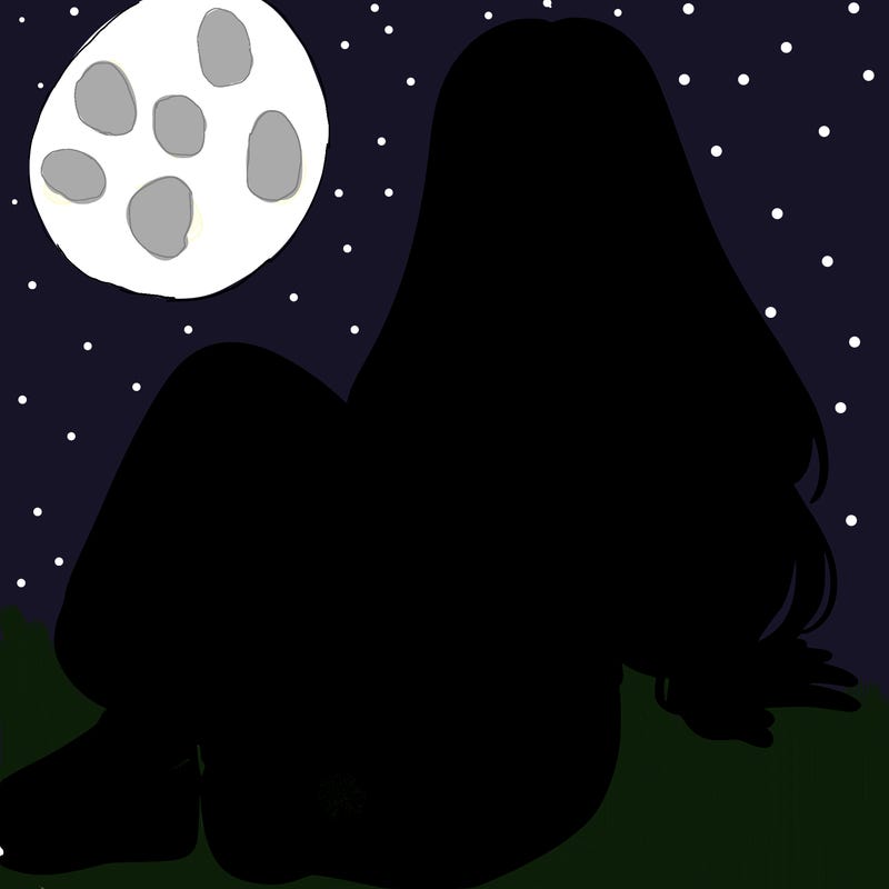 a girl with baggy pants and a crop top with long hair